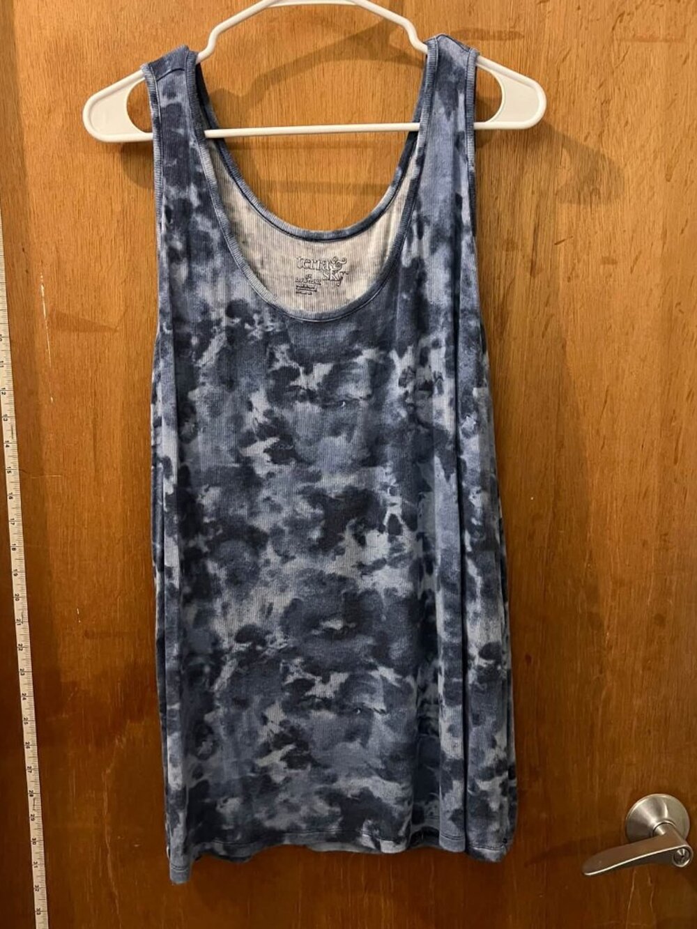 Size 2X(20/22W) - Terra & Sky - Blue Tone Tank/Sleeveless Ribbed Pullover